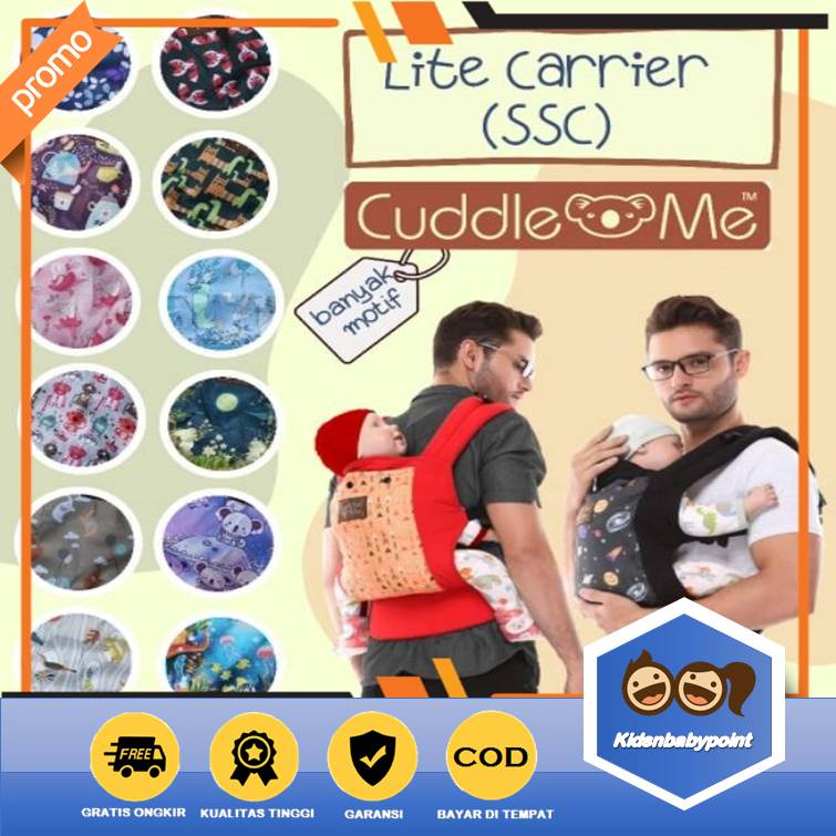 (FREE GIFT) Lite Carrier Cuddle Me CuddleMe  Gendongan Bayi Depan SSC M Shape / liteCarrier anak