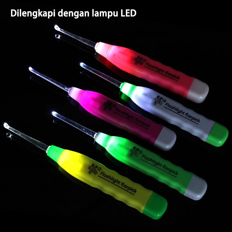 Sendok telinga/Pembersih telinga/Dengan lampu LED/Alat pembersih telinga anak (B13)