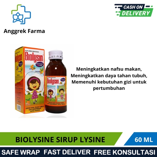 BIOLYSIN SIRUP LYSINE 60 ML/VITAMIN MASA PERTUMBUHAN ANAK