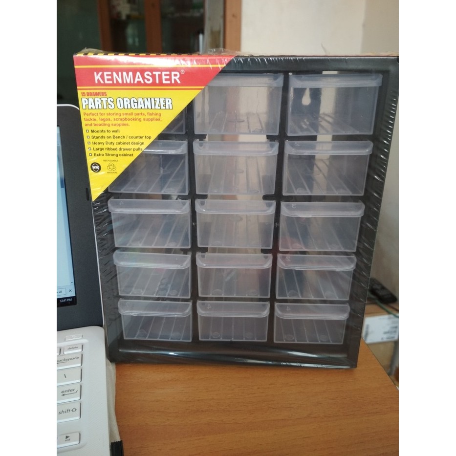  Kenmaster  Rak  Drawer Kotak Susun  15 Slot Part Organizer 