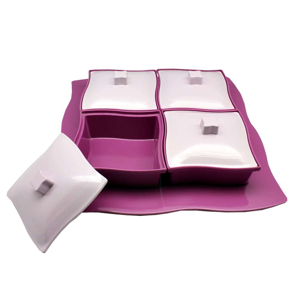 Arwana Houseware Party Set Kotak Lekuk PS1201 16 Inci – Golden Dragon Melamine