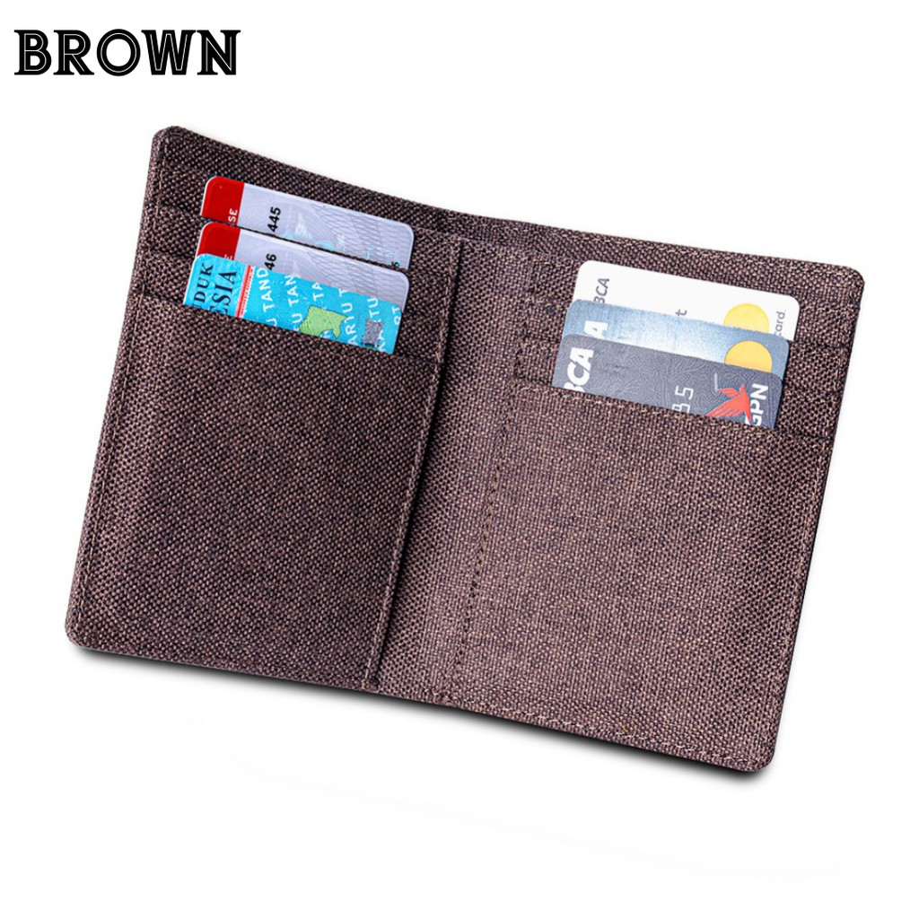 Dompet Pria Branded Bahan Kulit Kain Canvas Kanvas Free Box Exclusive JFR JP11-5