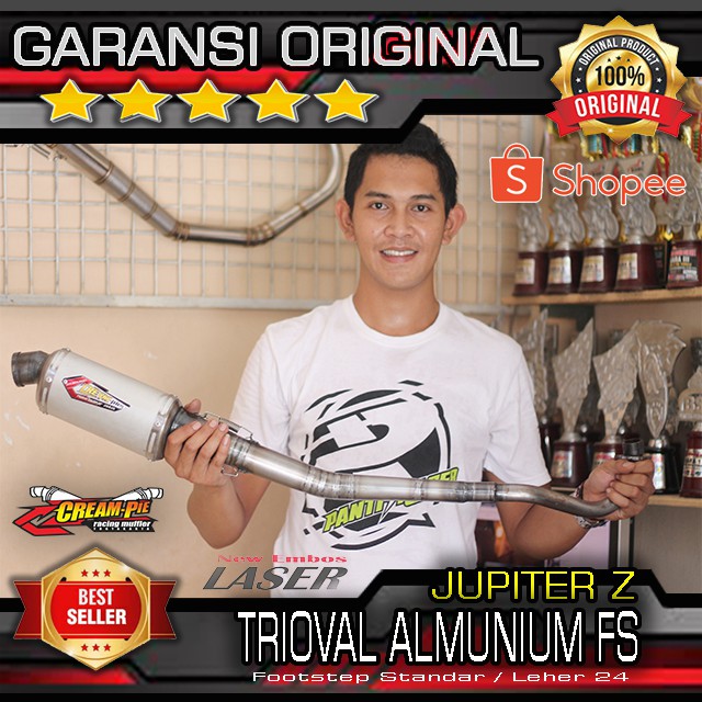 Knalpot Creampie Original Jupiter Z TRIOVAL PLAT ALMUNIUM FS