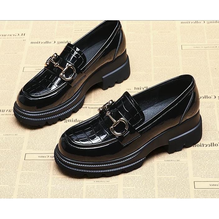 fakhrieshop- SEPATU LOAFERS CROCO STYLE KOREA PREMIUM CR 01