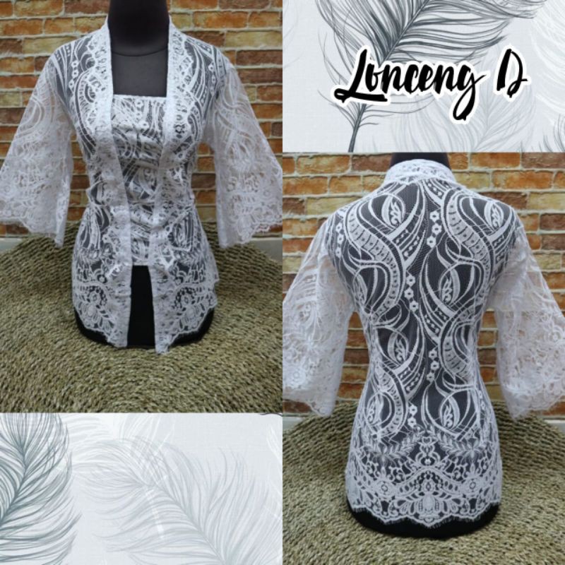 Kebaya Brokat Semi Prancis/Kebaya Lengan Lonceng