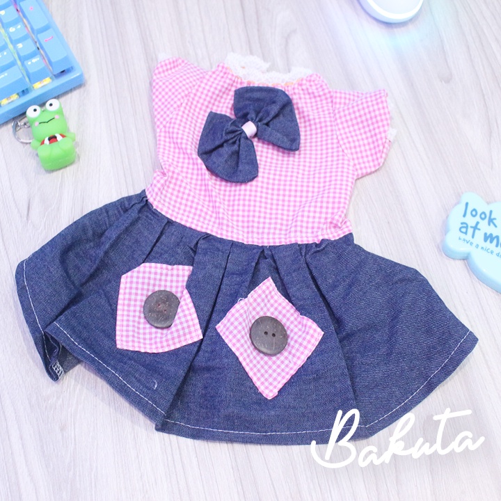 Dress Terlaris baju kucing tangerang motif kotak-kotak untuk kucing dan anjing / baju kucing murah size S M L XL