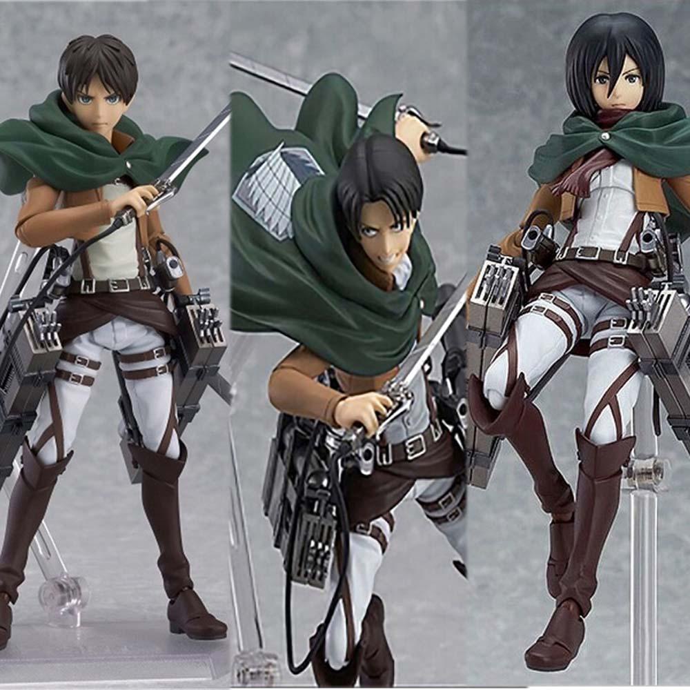 Lanfy Mainan Action Figure Levi Ackerman Bahan PVC Untuk Dekorasi Rumah Attack on Titan