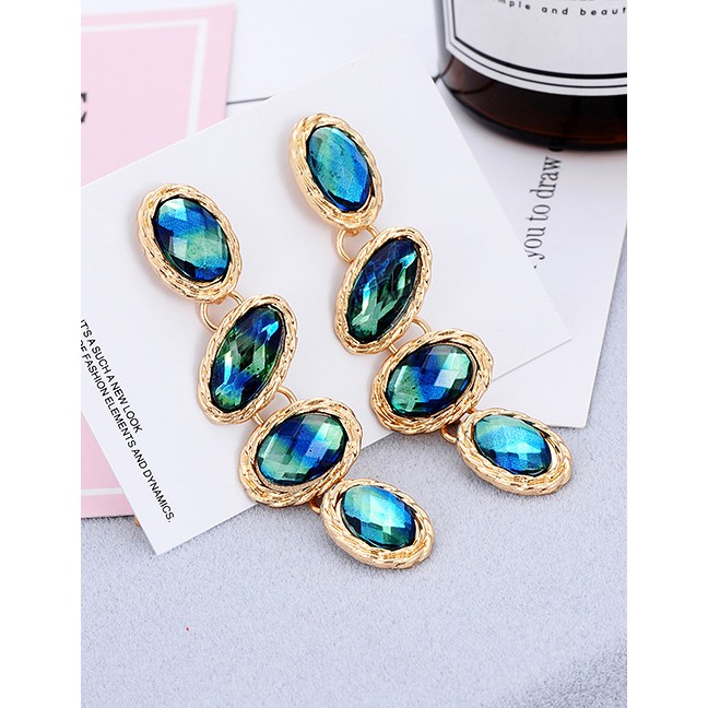 LRC Anting Tusuk Fashion Oval Shape Decorated Earrings E86043