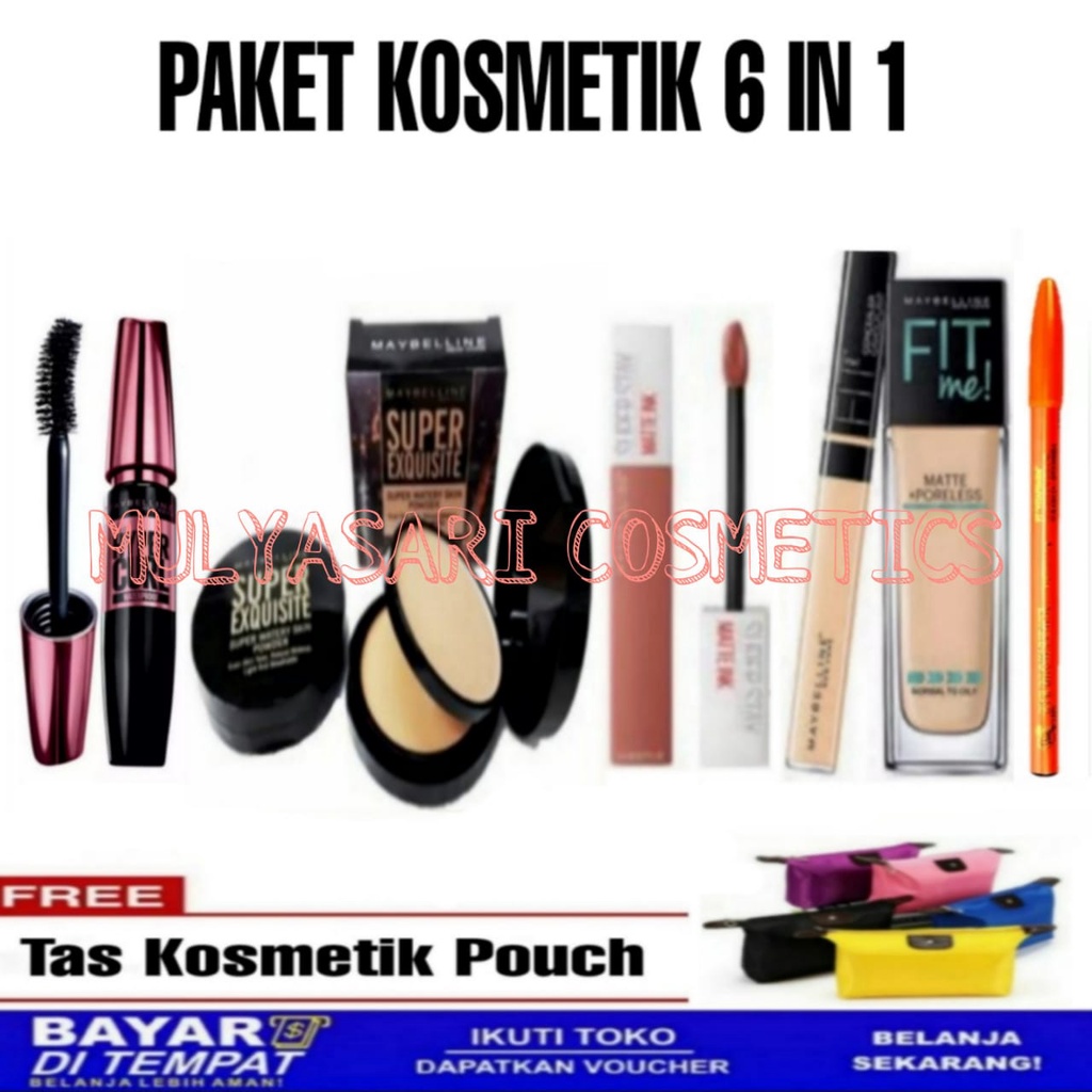 Paket Kosmetik Wanita Lengkap Termurah / Paket Make Up Komplit Maybelline Set Fit me / Paket Kosmeti