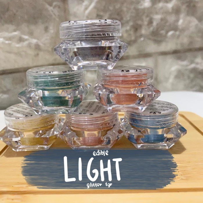 

GLITER MAKANAN DAPAT DIMAKAN EDISI COLORFUL LIGHT EDIBLE GLITTER 1 GR HIASAN MINUMAN KEKINIAN DAN KUE