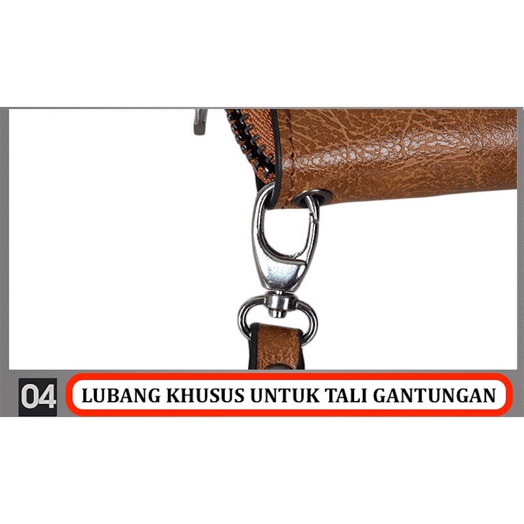 DOMPET TANGAN RESLETING BANYAK SLOT JEEP 1126 KUALITAS PREMIUM DENGAN TALI PENDEK