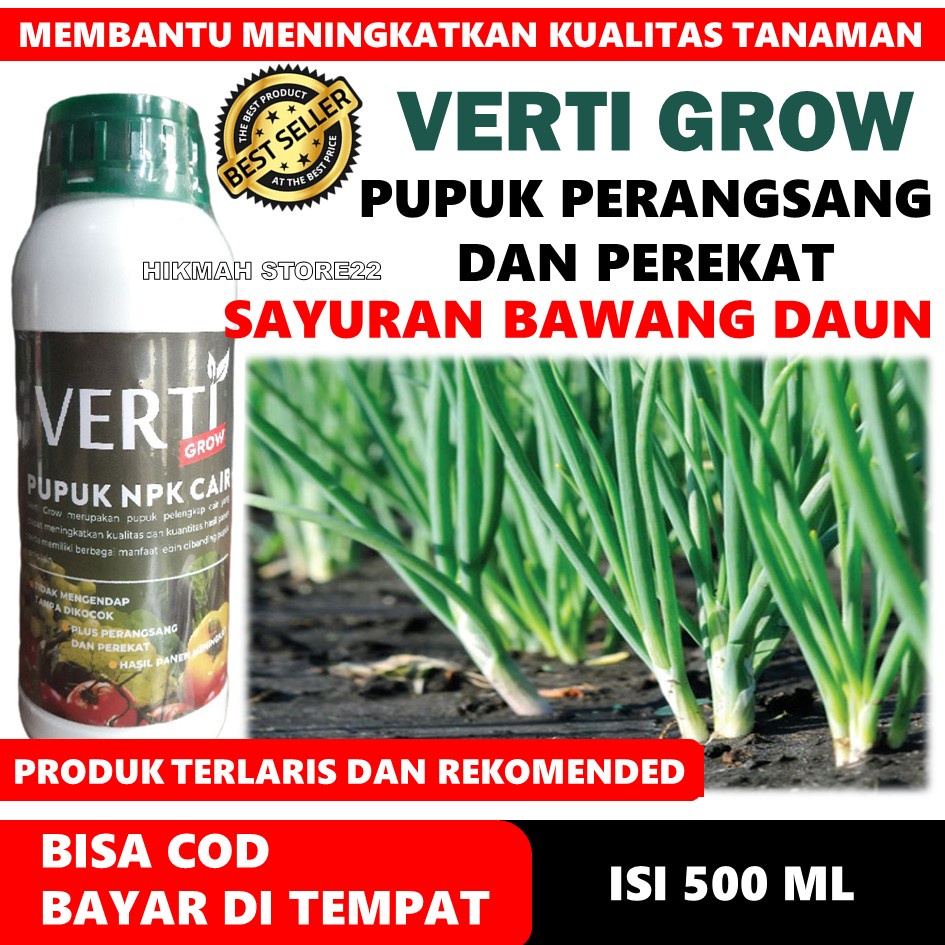 Terlaris Pupuk Bawang Daun  - Verti-Grow 500 ML Obat Pelebat Bawang Daun  - Obat Pemacu Pembuahan Ba