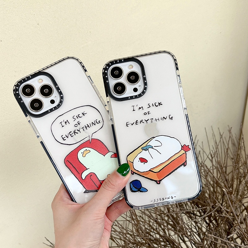 Casing Soft Case Motif Bebek Kartun Untuk iPhone 11 / 12 / 13 Pro Max / 7 / 8 Plus / X / XR / Xs Max