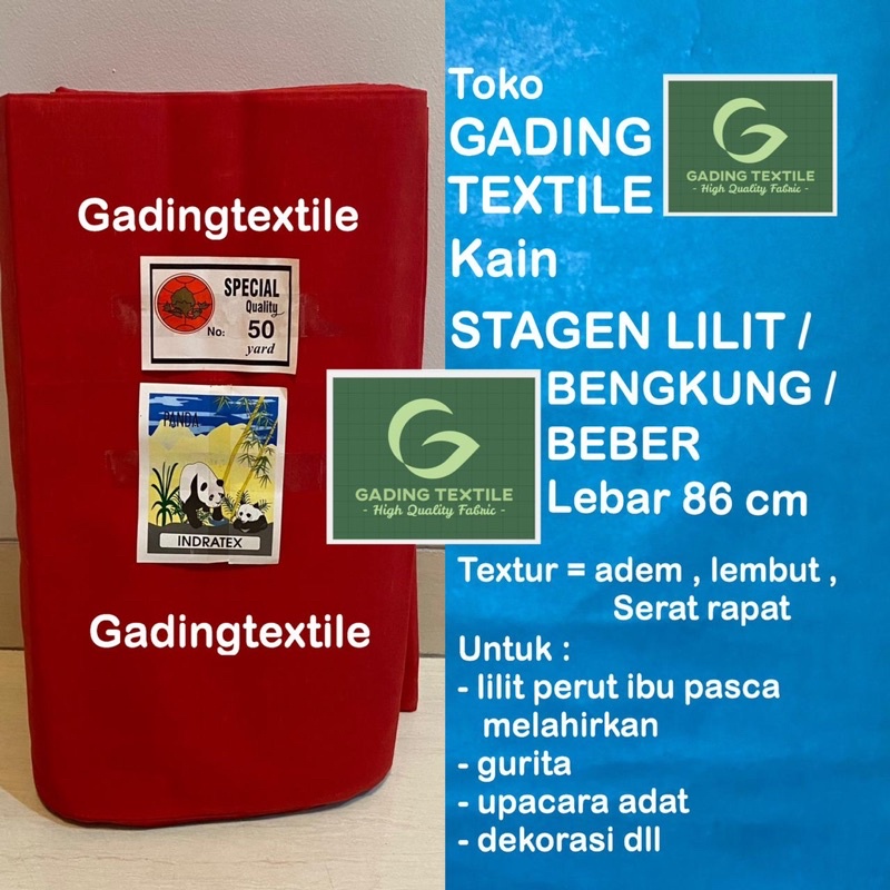 ( per 1 roll ) kain katun stagen lilit beber merah CAP IBU DAN ANAK gulungan gulung rollan lebar 86 cm bahan pelangsing pengecil bebat bengkung korset corset sabuk perut ibu pasca paska melahirkan menyusui kemben jawa sangjit sanjit dekorasi dekor imlek