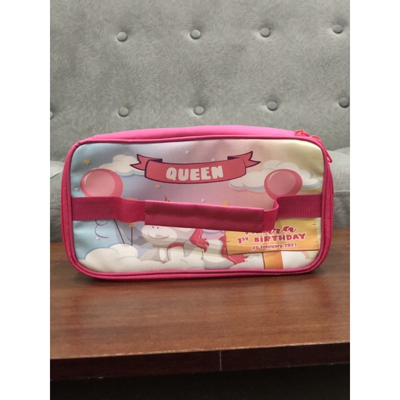 tas kotak makan foil custom unicorn