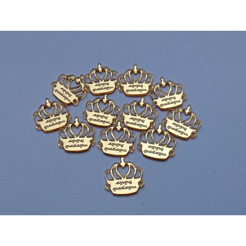 

50 pcs Label mahkota 1, gold, ukuran 2x2 cm