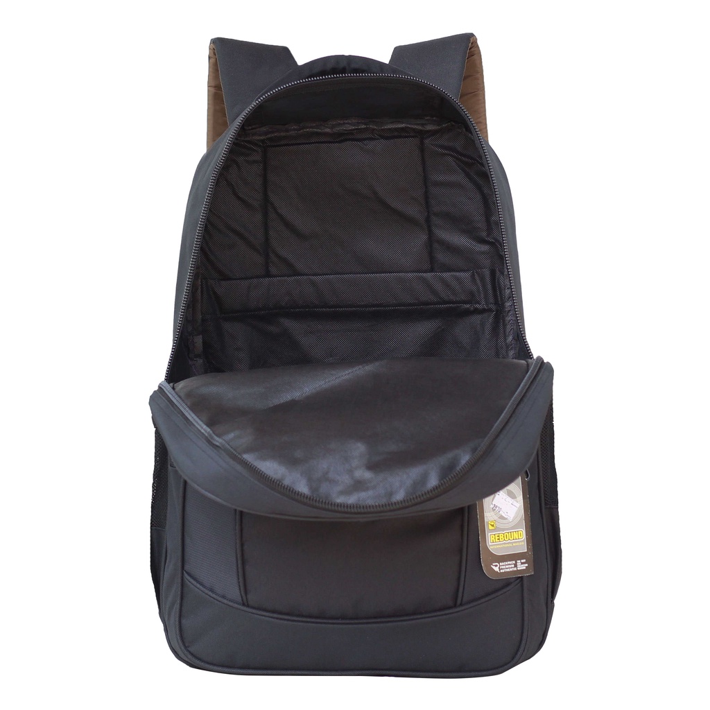 Backpack Laptop Tas Sekolah Tas Punggung Multifungsi Rebound Resleting Atas Tas Hitam Tas Pria