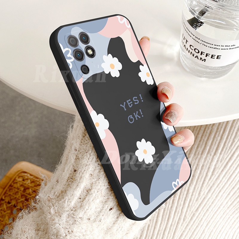 Keren Case Hp Case for Huawei Y7A Y6P 2020 Nova 7i 3i 5T Y9 Prime 2019 Y9S Keep Smiling YES OK Chrysanthemum Pattern TPU Phone Cover Murah-Bisa COD DGX