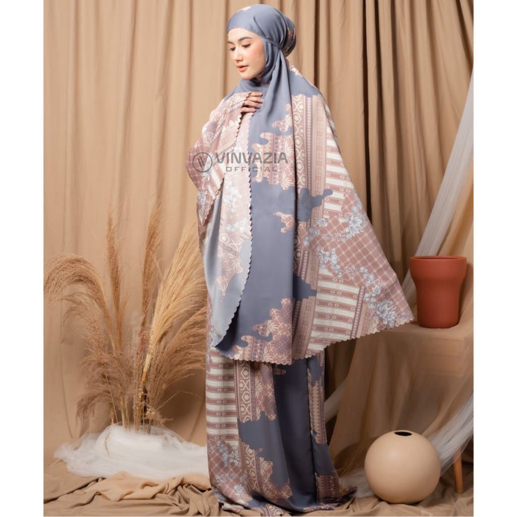 VINVAZIA - Mukena Dewasa Maxmara Luxury Premium Terbaru Motif Mewah Laser Cut