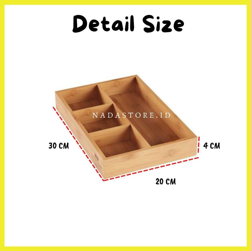 NADASTORE - WOODEN DRAWER ORGANIZER / WOODEN TRAY FOR DRAWER / MULTIPURPOSE STORAGE FOR DRAWER