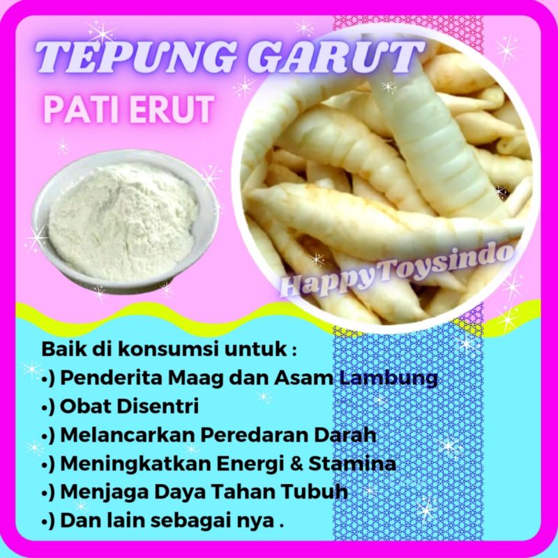 

Tepung Pati Erut Irut Garut Lerut Kerut Angkrik Arrowroot Obat Maag Asam Lambung Desentri Bebas Gluten Kemasan 250g