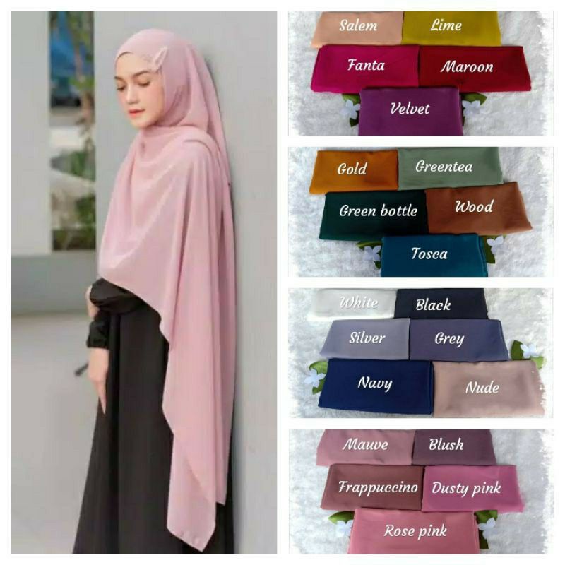 HIJAB JILBAB PASHMINA CERUTY BABYDOLL PREMIUM 200x75 JAHIT TEPI vayaon hijab