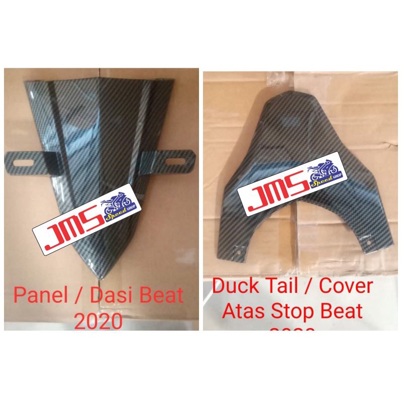 cover tutup carbon karbon tameng dasi plat nomor plus cover tutup lampu stop ducktail beat esp fi