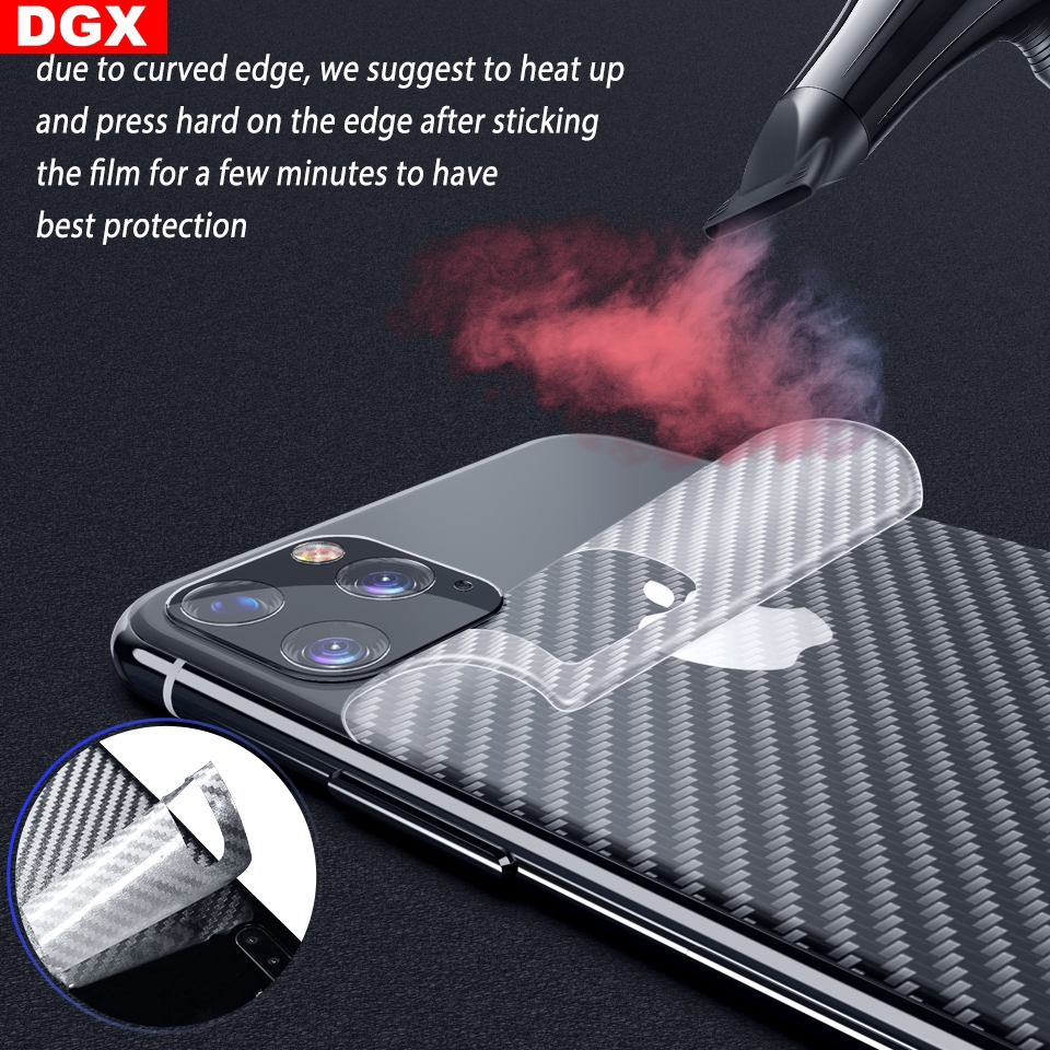 Stiker Pelindung Layar Belakang Bahan Carbon Fiber Untuk Iphone 11 Pro Max Xr Xs Max 6 6s 7 8 Plus
