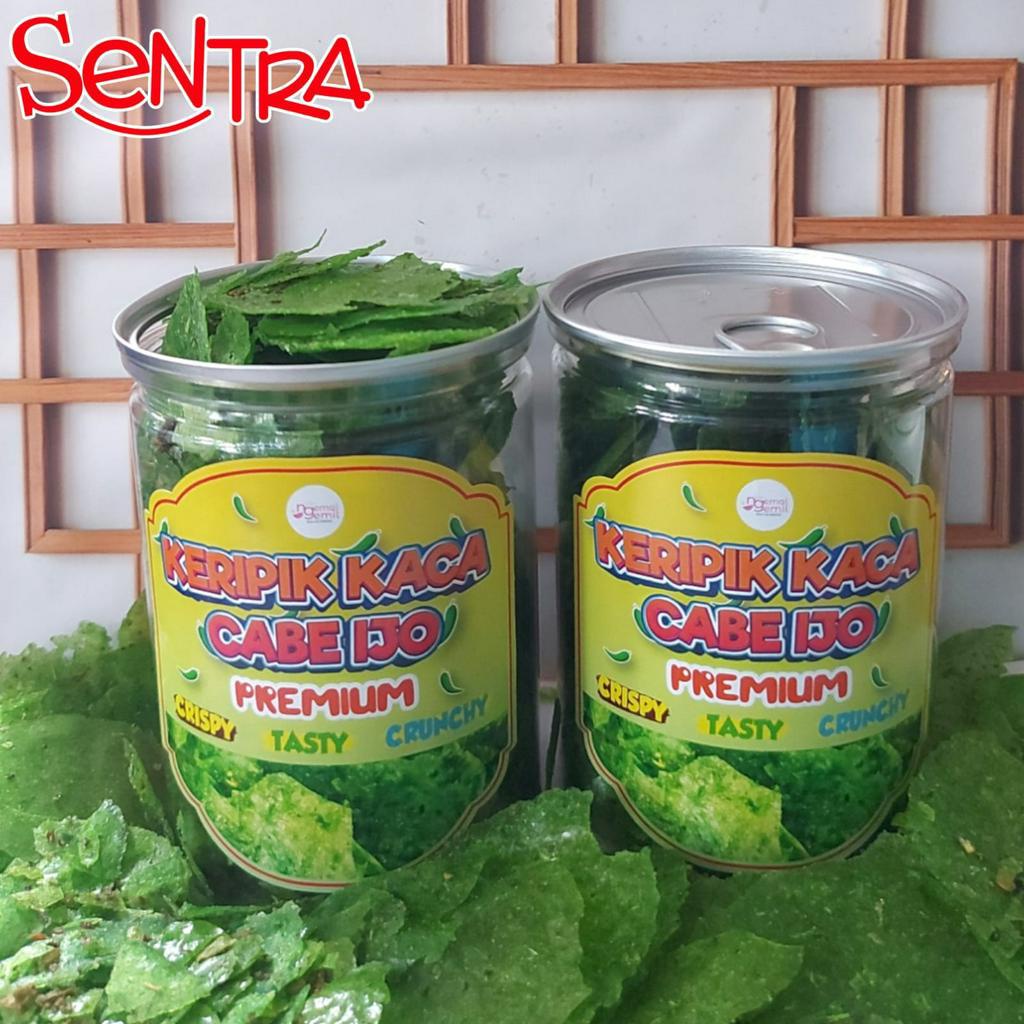 

Cemilan Keripik Kaca Cabe Ijo Pedas Premium Kemasan PET CAN