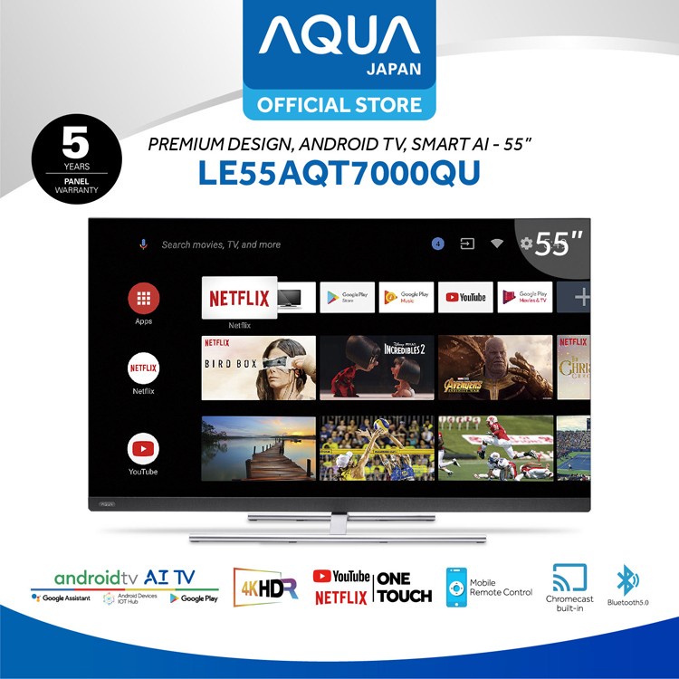 LED Tv 55 inch AQUA LE55AQT7000QU Android TV 4k Resolution UHD