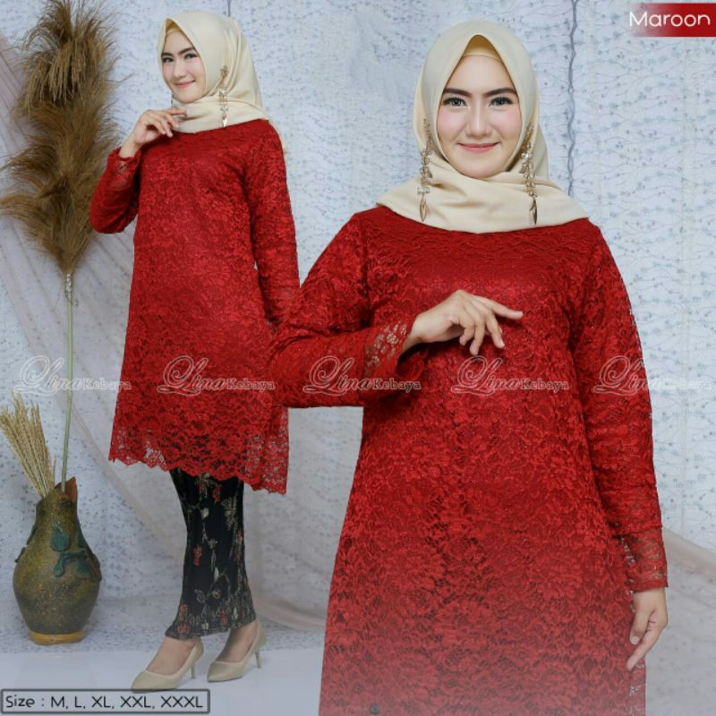 setelan kebaya tunik jumbo ld 120 - 130 / kebaya tunik kinanti / kebaya tunik brokat / tunik kurung