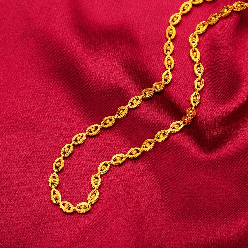 Kalung Desain Phoenix Eye 24K Gold-plated Tahan Lama Untuk Wanita