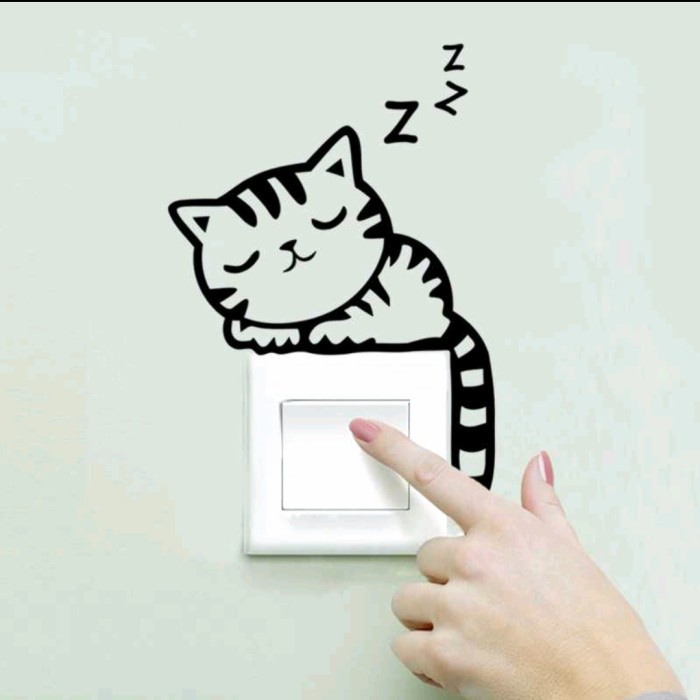 Stiker Saklar Sticker Kucing Sleeping Cat Wallpaper Dinding Dekorasi
