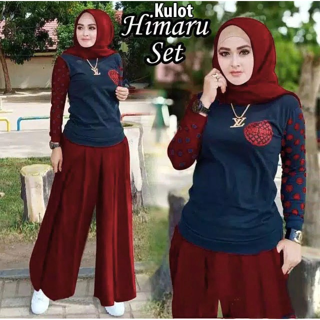 MS Baju setelan Himaru set kulot pakaian muslim size L