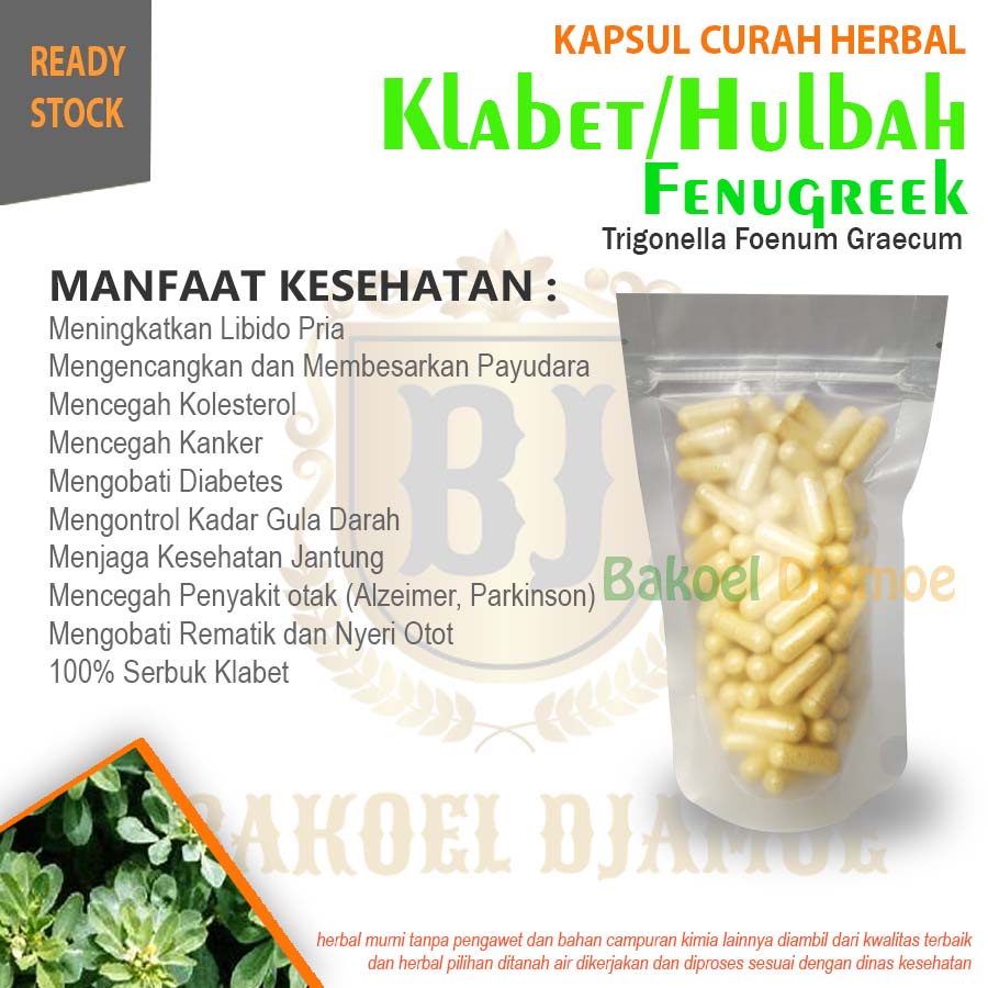 

Kapsul curah herbal klabet hulbah fenugreek kapsul herbal asi