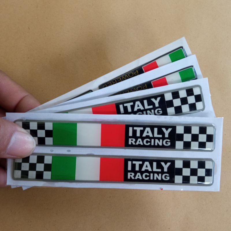 STICKER STIKER TIMBUL 3D RESIN EMBLEM ITALY MOTOR &amp; MOBIL SATU SET 01