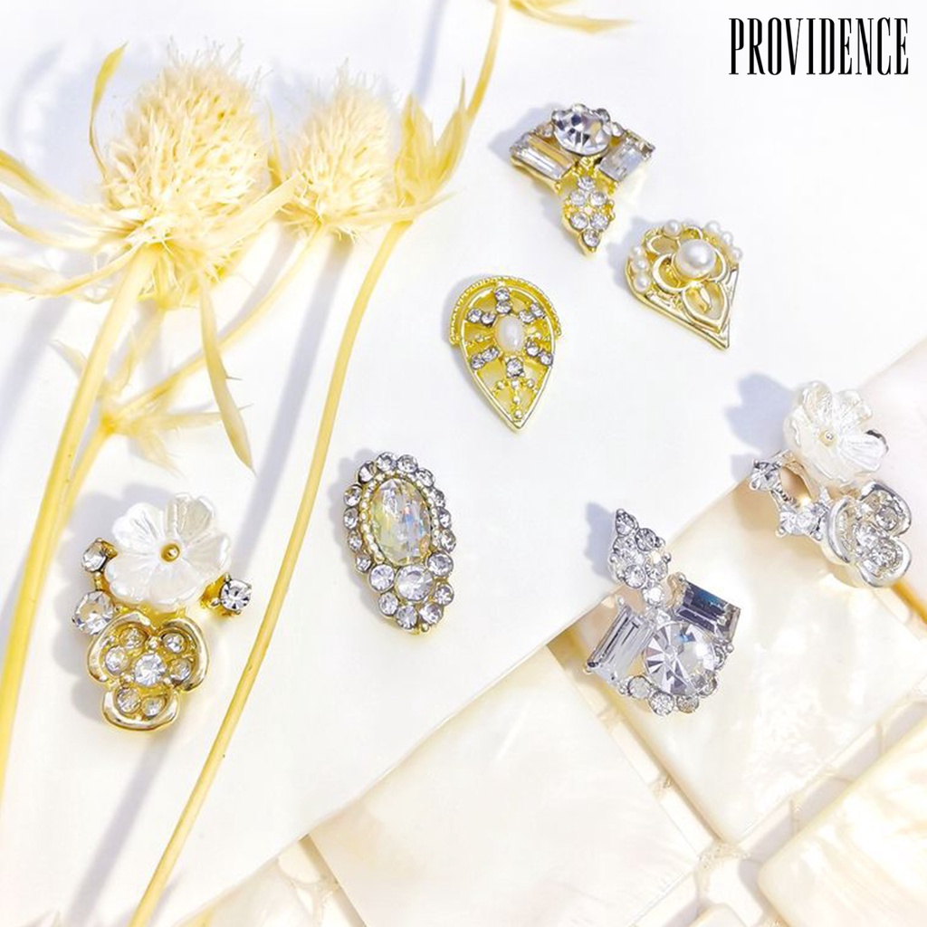 Providence 10pcs / Kantong Berlian Imitasi Bahan Alloy Untuk Dekorasi Nail Art Diy