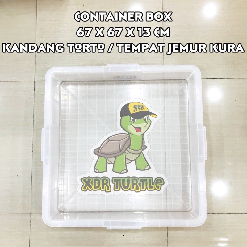 KANDANG KURA DARAT KURA AIR 67x67x13 KONTAINER SERBAGUNA SULCATA PARDALIS RES ALBINO KURA DARAT XDR