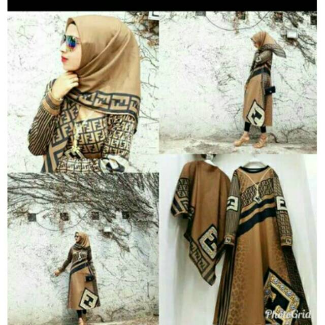Long tunik scuba premium ld104 p117+voal 115x115