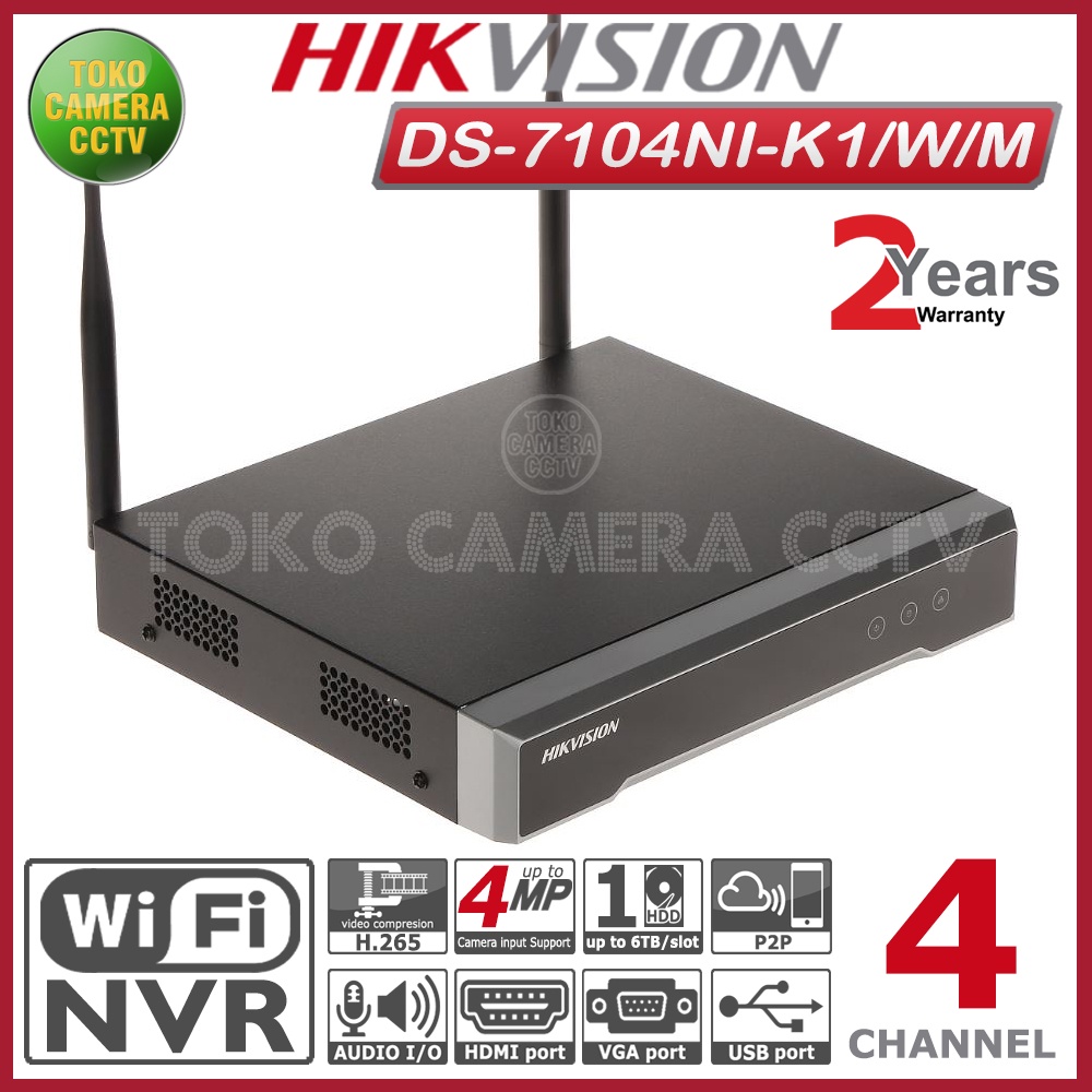 WIFI NVR 4 CHANNEL HIKVISION DS-7104NI-K1/W/M