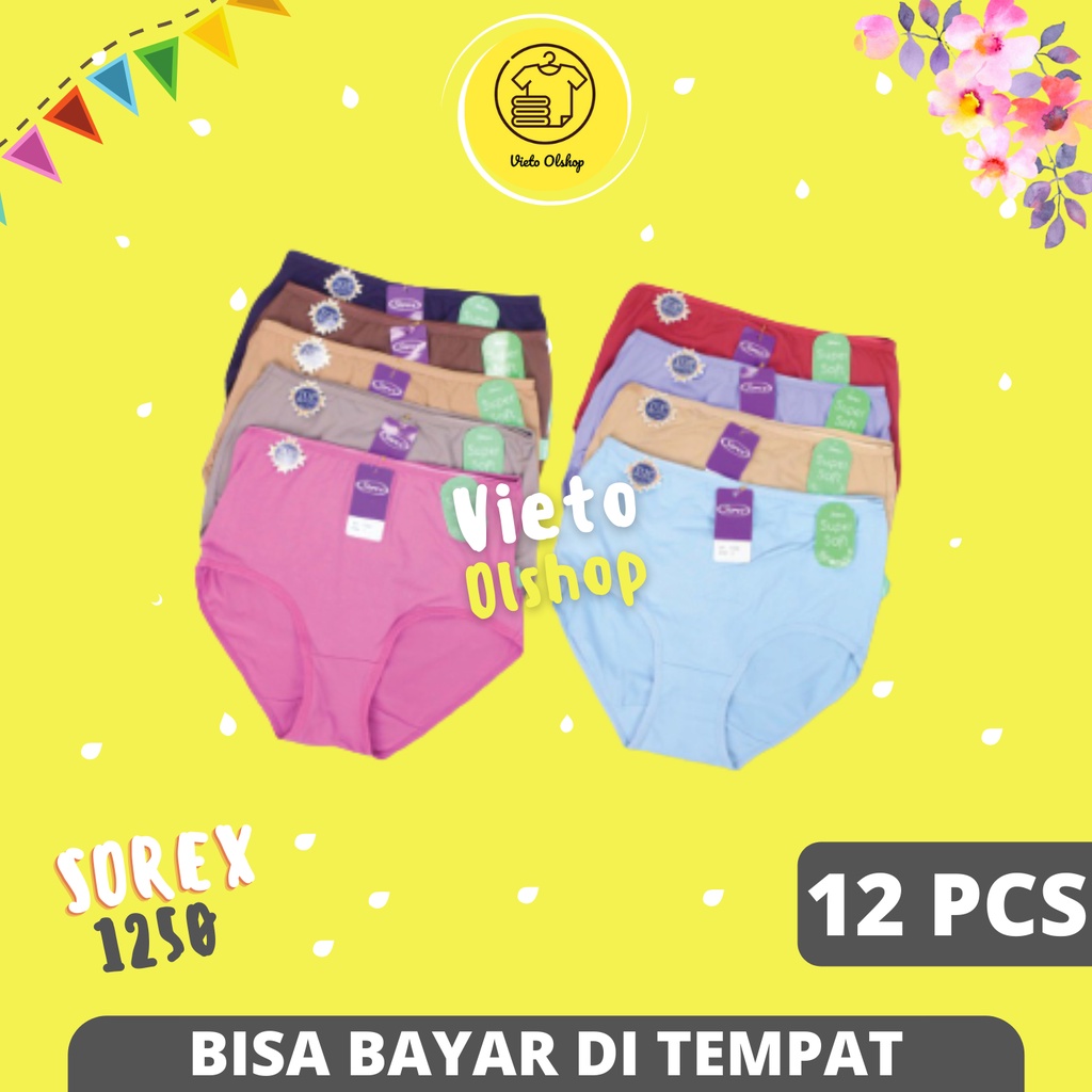 Celana Dalam Wanita Sorex 1250 Isi 12 Pcs Lusinan Pakaian Dalem Sorek Dewasa Underwear Daleman Cewek