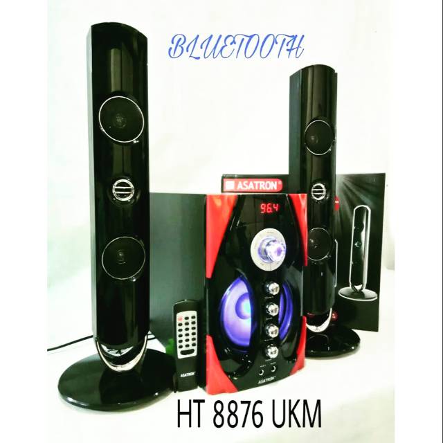 Speaker Aktif Bluetooth Home Theater Asatron HT 8876 UKM Remote Radio usb memori Karaoke