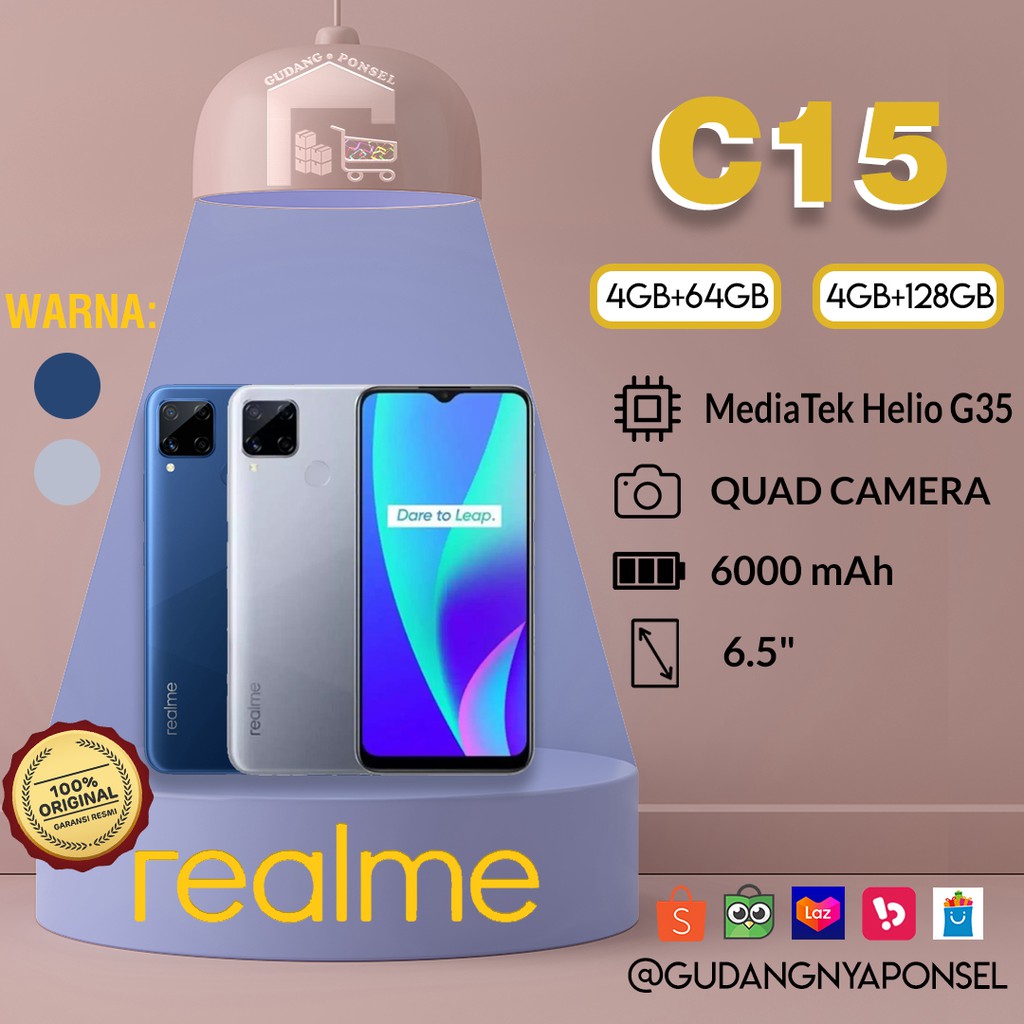 [100% RESMI] REALME C15 — 4GB/64GB & 4GB/128GB