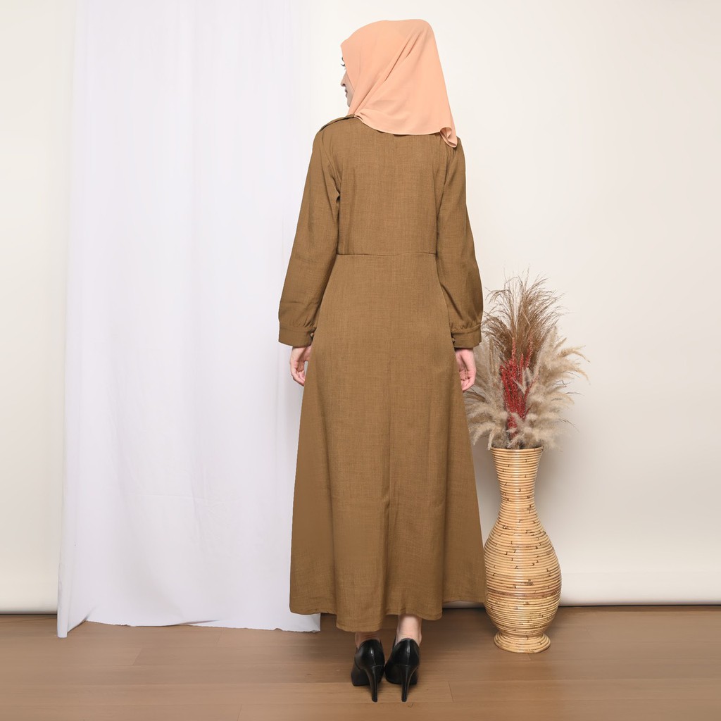 DISKON MURAH! Gamis Pemda ASN PNS GURU Wanita Pemda Aceh / Coklat Tua Gelap - 8001/8002