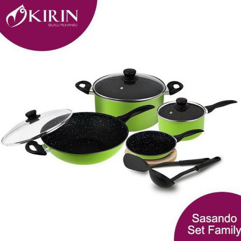 PENGGORENGAN WAJAN SET KIRIN SASANDO SET FAMILY 9in1