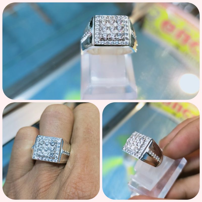 CINCIN PERAK // CINCIN PRIA PERMATA DIAMOND PERAK SILVER