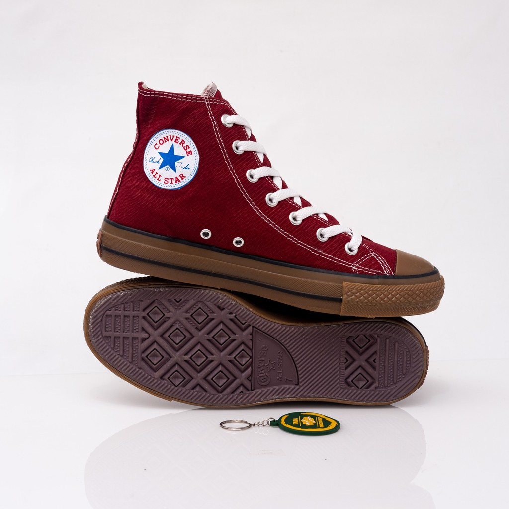 (BISA COD) SEPATU SNEAKERS CLASSIC MAROON GUM CLASSIC TINGGI PRIA WANITA PREMIUM