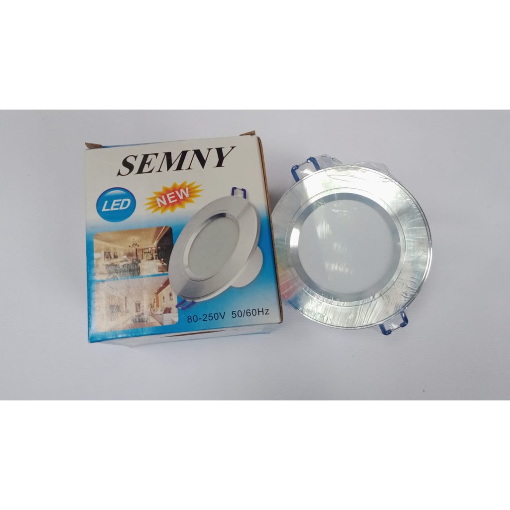 LAMPU LED DOWNLIGHT / LED PLAFON / 3 WATT / SILVER CAHAYA PUTIH