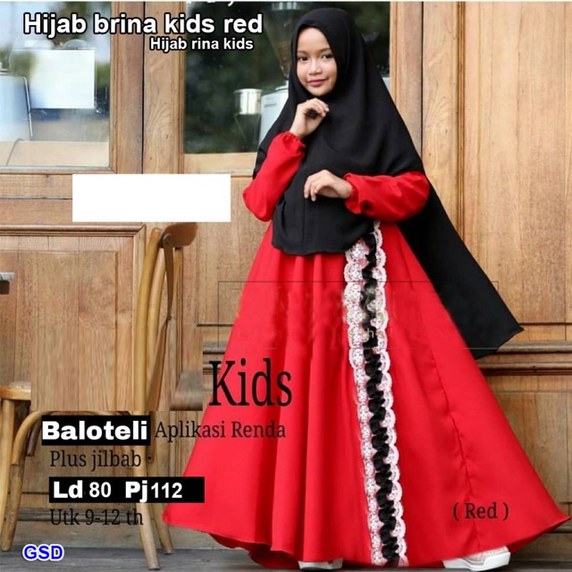 Hijab brina kids/baju maxi+bergo anak/baju gamis+bergo anak hijab/gamis syari anak