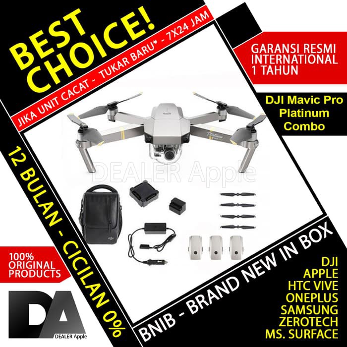 TERMURAH DJI MAVIC PRO PLATINUM FLY MORE COMBO GARANSI RESMI 1THN